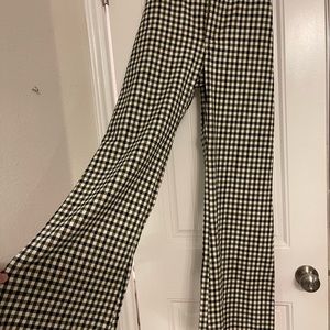 New Without Tags. Gingham free people wide leg pants.